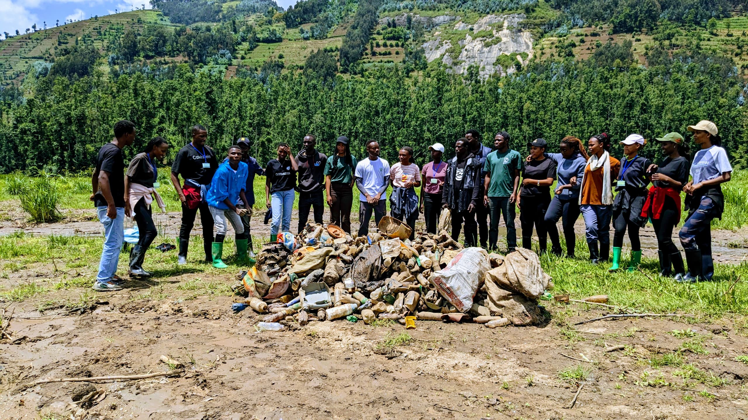 Students with eco-products